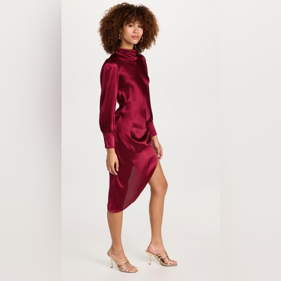 BNWT Amanda Uprichard Elvira Dress Ruby Red Silk - Picture 4 of 4